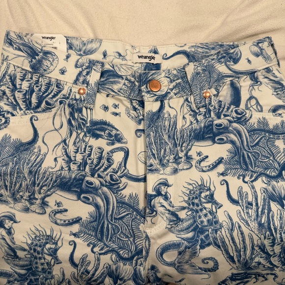 WRANGLER WOMEN'S HIGH RISE NAUTICAL PRINT WANDERER FLARE JEANS - Picture 7 of 11